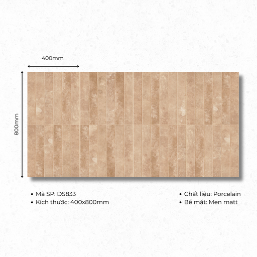 [DS833] Gạch ốp lát Porcelain  400x800 mã DS833