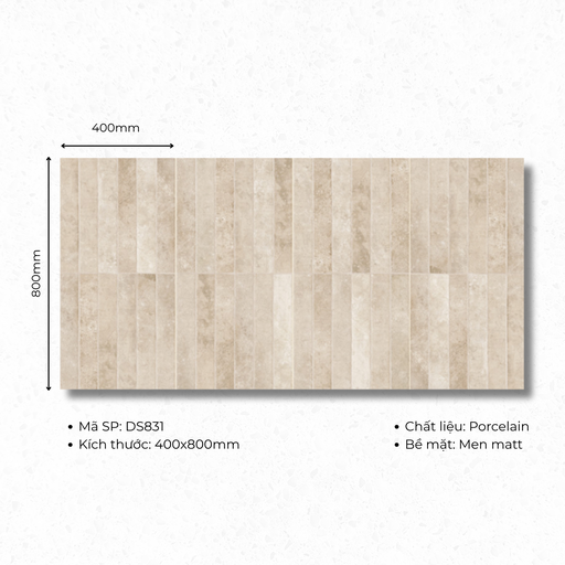 [DS831] Gạch ốp lát Porcelain  400x800 mã DS831