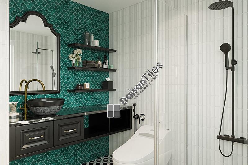 Mosaic vảy cá mix màu tone xanh lá siêu đẹp