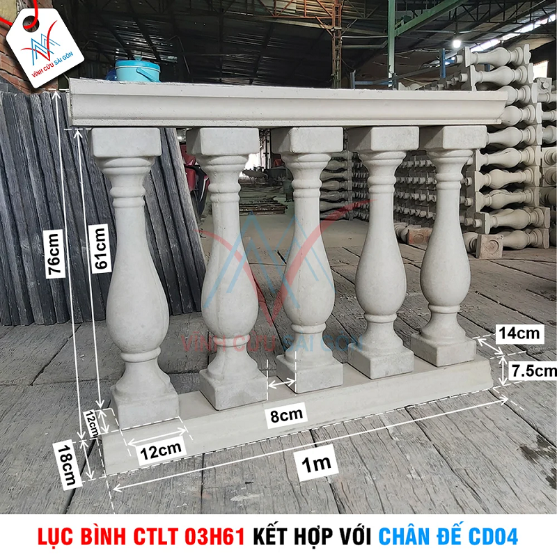 Lục bình 120x120x610mm CTLT 03H61