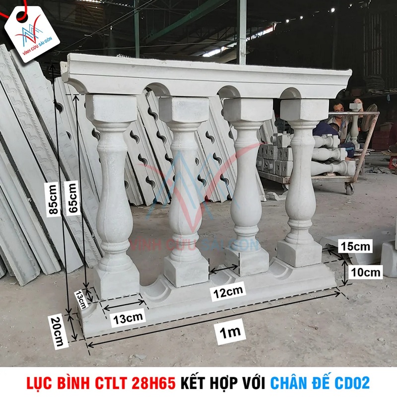 Lục bình (con tiện) 130x130x650mm CTLT 28H65