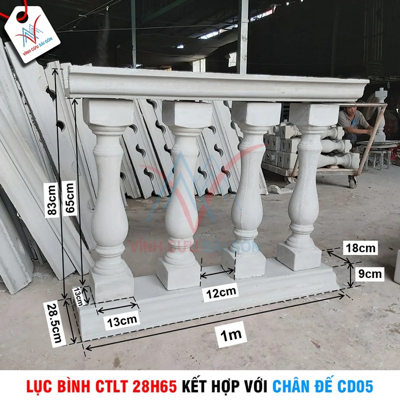 Lục bình (con tiện) 130x130x650mm CTLT 28H65