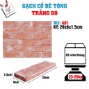 Gạch cổ ốp tường trắng đỏ 200x60x15mm A01