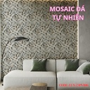 Mosaic đá tự nhiên dăm kết xám chip 23x23 LUX-23PV006