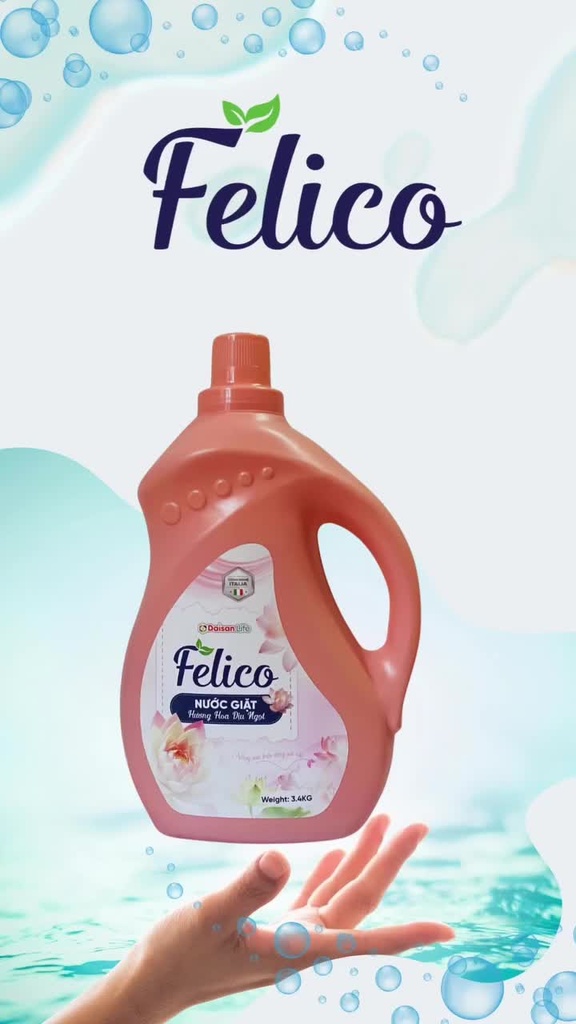 Nước giặt  Felico hương hoa dịu ngọt 3.4kg - Hồng