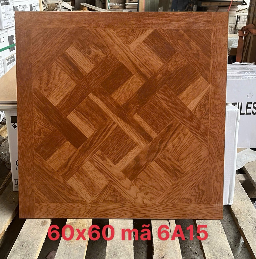 Gạch giả gỗ 600x600mm xương đá nhập khẩu mã GG6A12