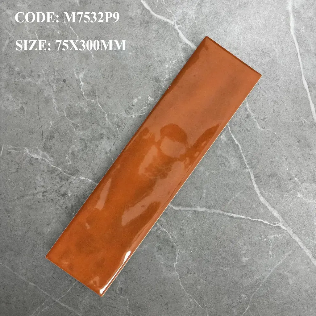[DSC-M7532P9] Gạch Thẻ Gợn Sóng 75x300 mm Màu Cam 7532P9 (731505-C10)