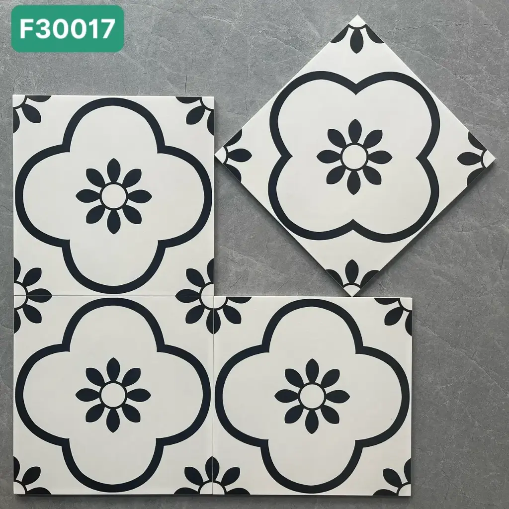 [DSC-F30017] Gạch bông TQ, KT 300x300 mm, Xương Porcelain mặt mờ mã MFG3001(F30017) (11v/hộp/1m2)