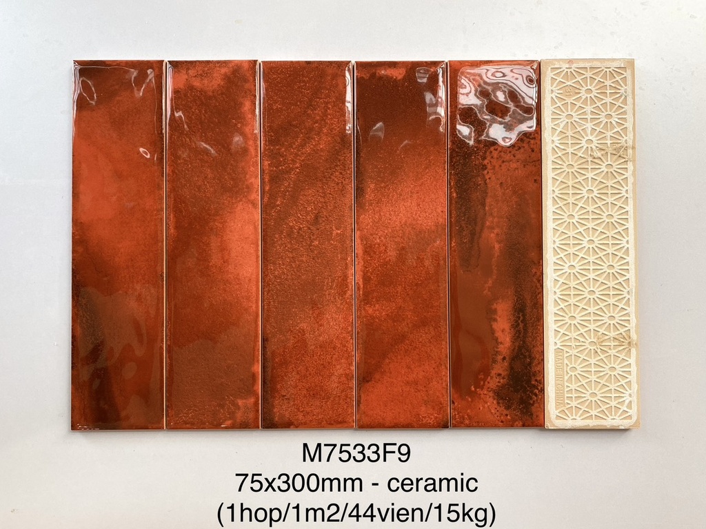 Gạch thẻ bóng lượn KT 75x300mm mã M7533F9