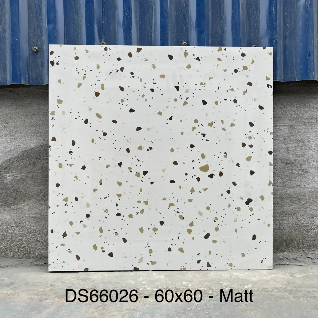[DSC-DS66026] Gạch Terrazzo TQ, KT 600x600mm, Xương Porcelain mặt mờ mã DS66026 ( 6004/6926),1h/1,44m/4v