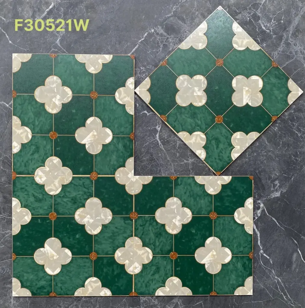 [DSC-60GB_F30521W] Gạch bông TQ, KT 300x300 mm, Xương Porcelain mặt mờ mã 30521W(1h/1m/11v)