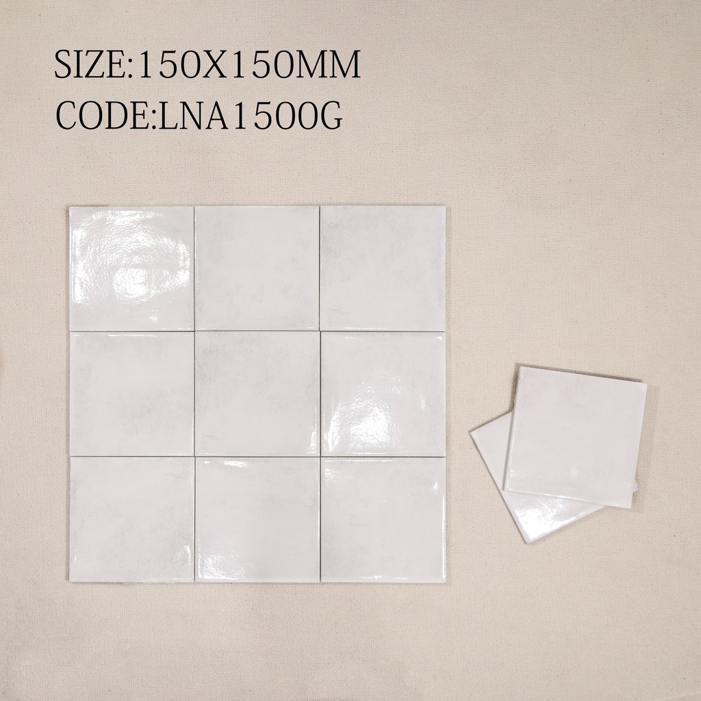 Gạch thẻ Porcelain bóng lượn KT 150x150mm mã LNA1500G