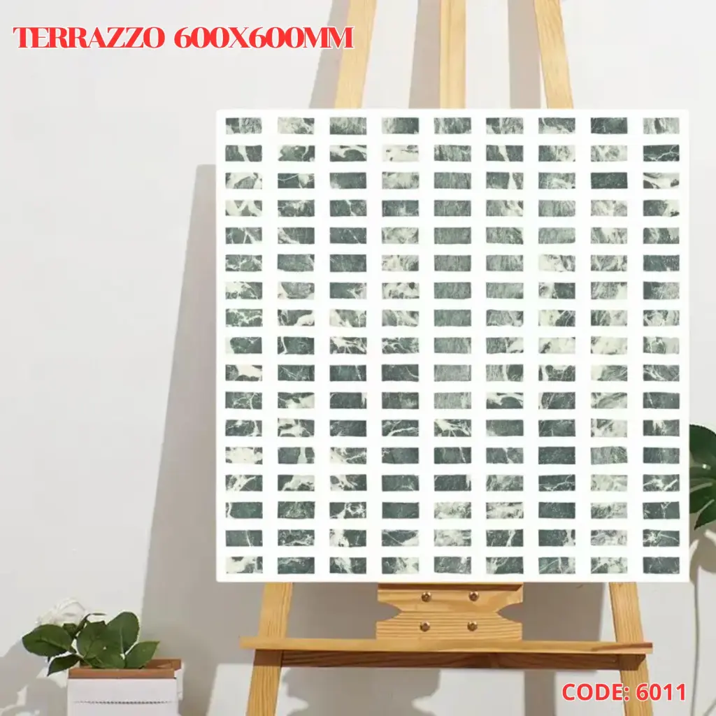 [DSC-ECO6011] Gạch terrazzo TQ, KT 600x600mm porcelain mặt mờ mã ECO6011 (E6011)
