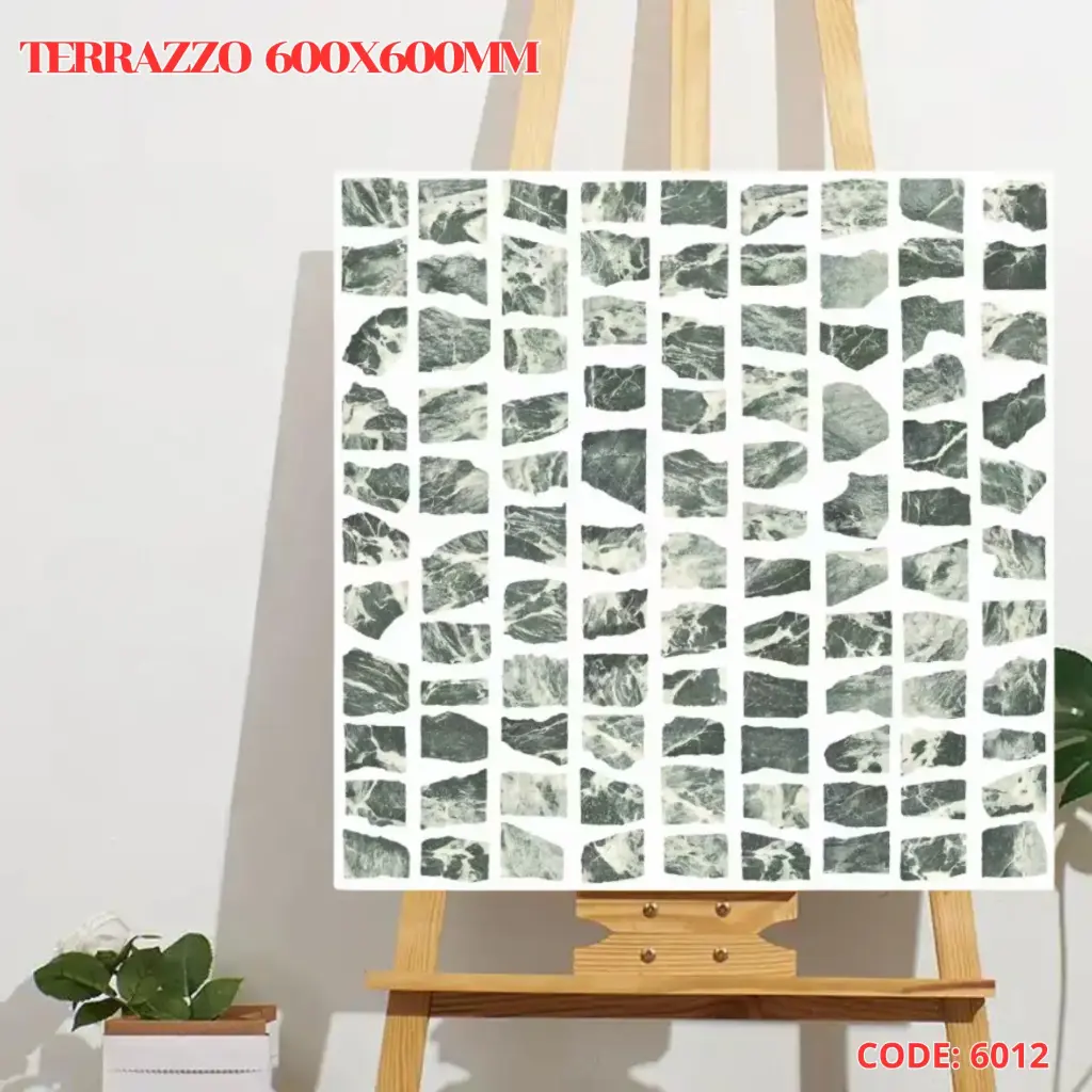 [DSC-ECO6012] Gạch terrazzo TQ, KT 600x600mm porcelain mặt mờ mã ECO6012 (E6012)