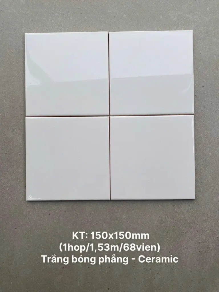 [DSC-STA150150] Gạch thẻ Việt Nam, KT 150x150 mm trắng bóng mã STA150150 loại 1 (0198-1)