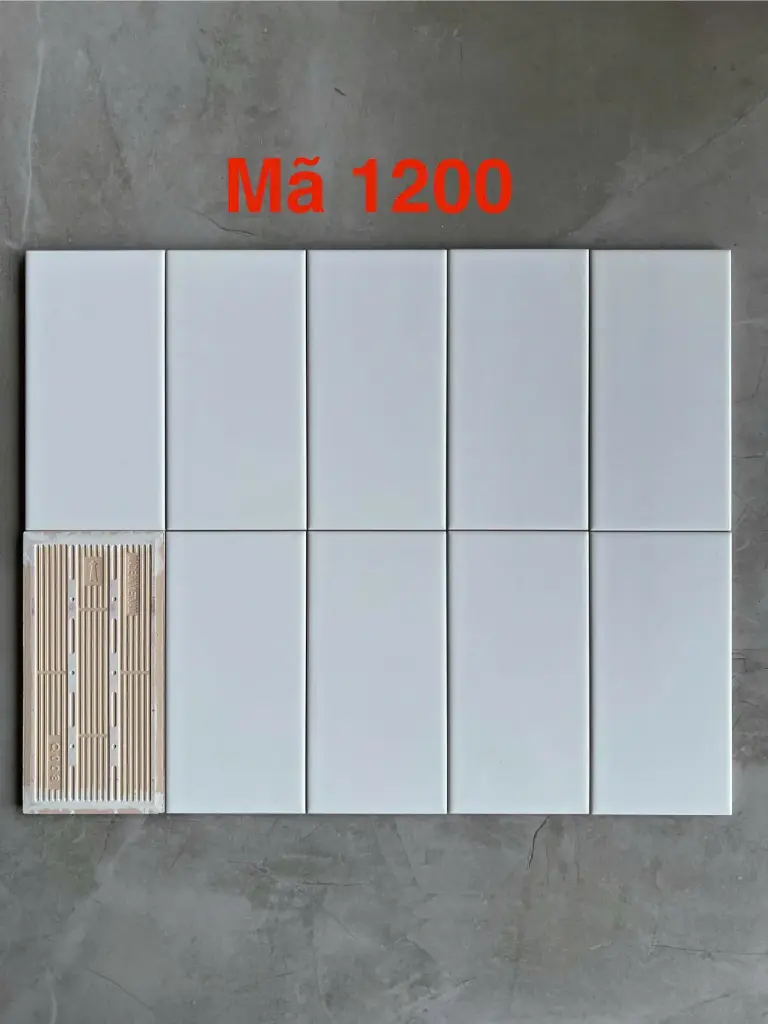 [DSC-M1200_S (STA1200_S)] Gạch thẻ cao cấp trắng bóng phẳng 100x200mm M1200_S (STA1200_S)