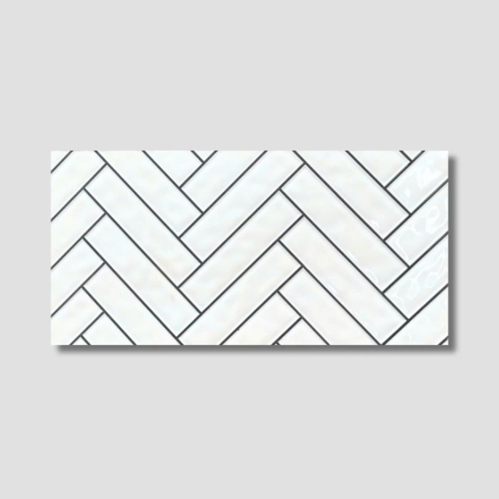 Gạch ốp tường giả thẻ men bóng màu trắng KT 300x600 mã 22759-1