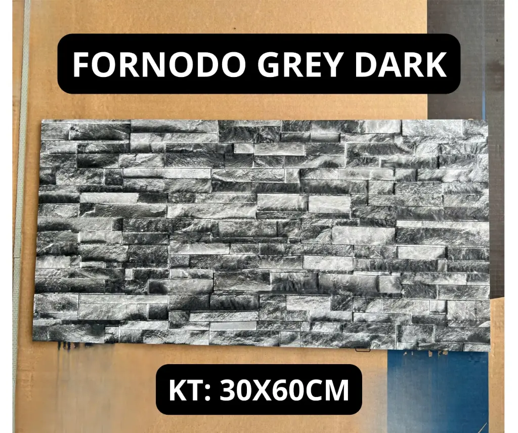 [DSC-Fornodo Grey Dark] Gạch Ốp Tường Giả Đá Nhập Khẩu Ấn Độ kt 300x600mm Mã Fornodo Grey Dark