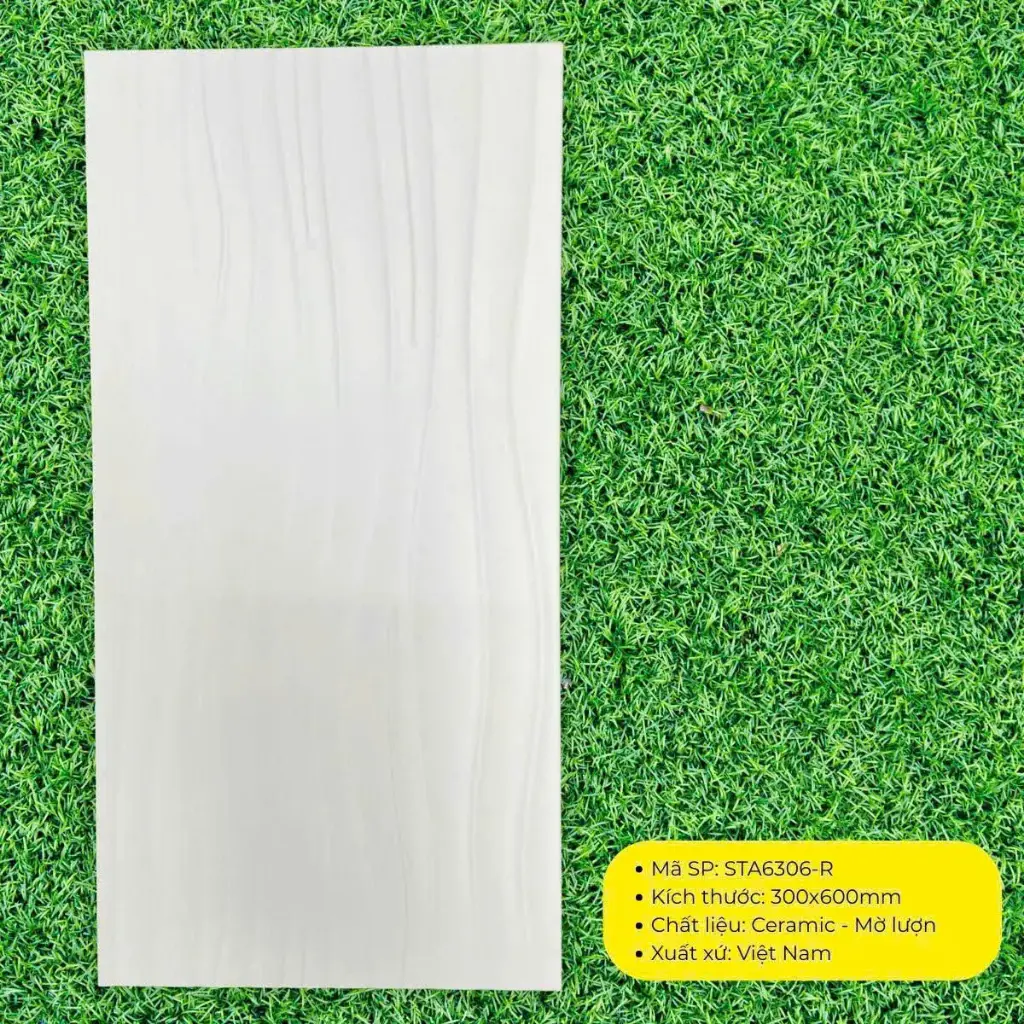 [DSC-STA6306R] Gạch ốp tường Việt Nam, KT 300x600 mm mã STA6306R vân sóng trắng mờ loại 1