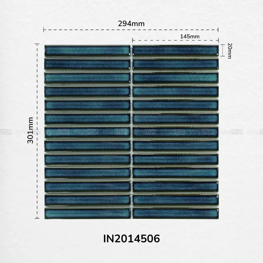 [DSC-IN2014506] Mosaic Thanh 2 que lõm xanh biển 20x145mm/294x301mm mã IN2014506
