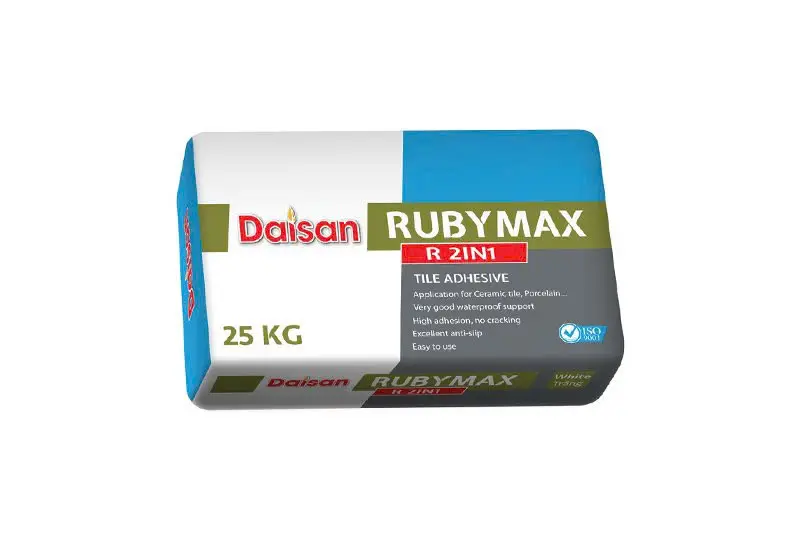 [R2IN1] RUBYMAX R2IN1 - Keo dán gạch đá 2 trong 1 màu trắng (1bao /25kg)