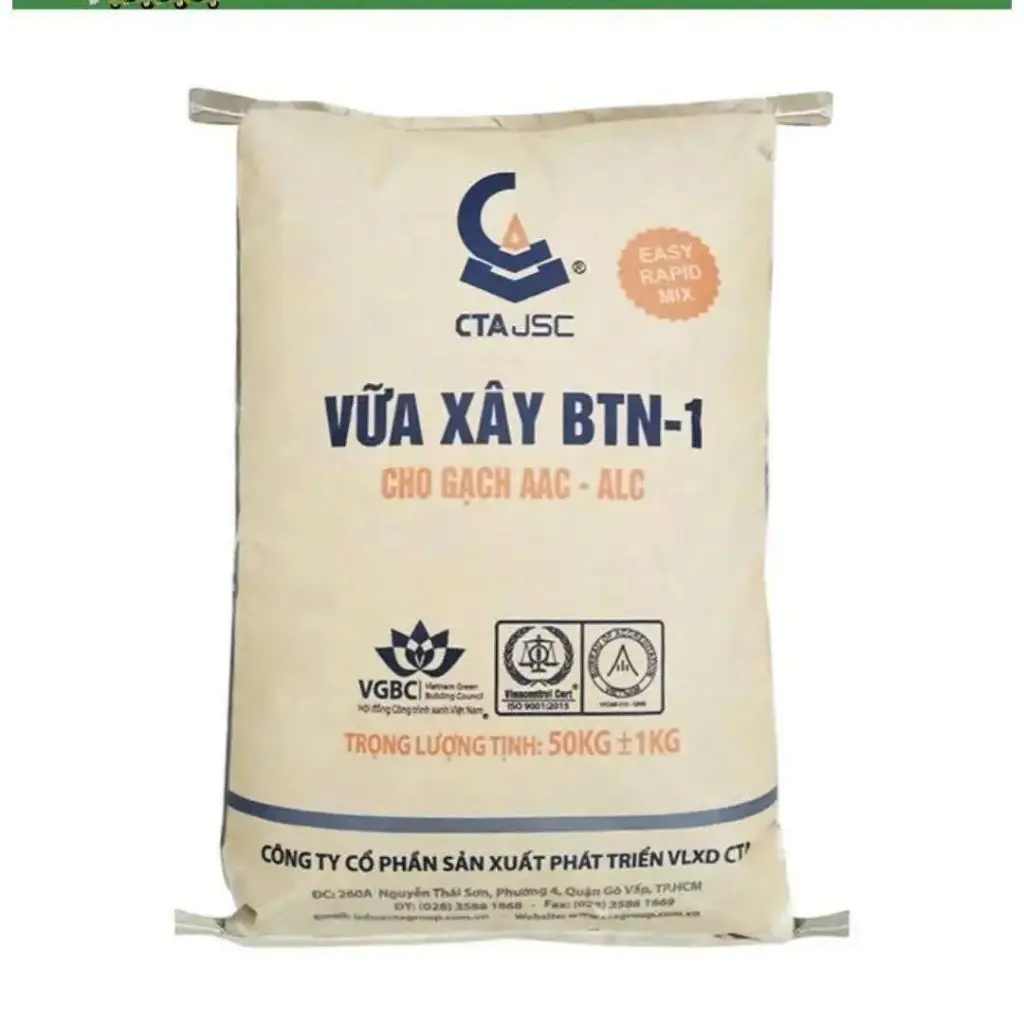 [DSC-BTN1] Vữa Xây chuyên Dụng Cho gạch AAC Bao 50kg BTN1