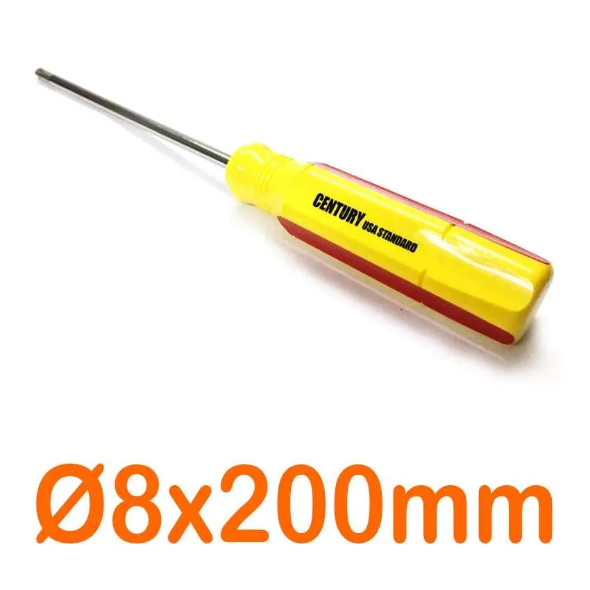[DSC-TV8C] Tô vít 4 cạnh Ø8x200mm Century cán sọc đỏ vàng TEN-8200(+)