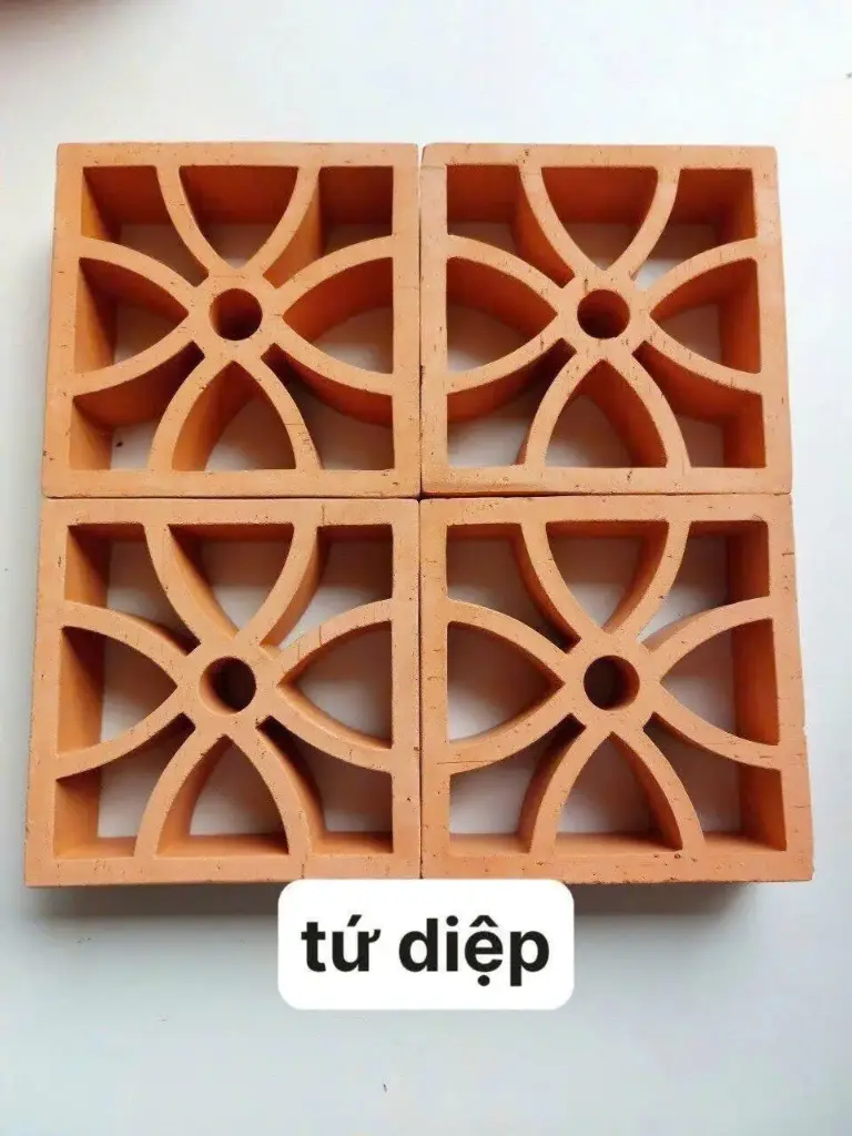 [DSC-Tứ Diệp] Gạch bông gió men khô KT 200x200mm mã Tứ Diệp