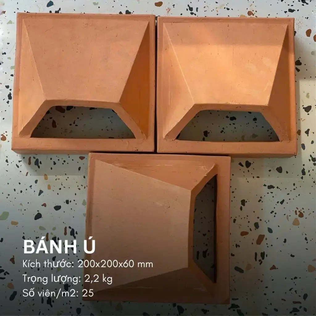 [DSC-Bánh Ú] Gạch bông gió men khô bánh ú KT 200x200x60mm
