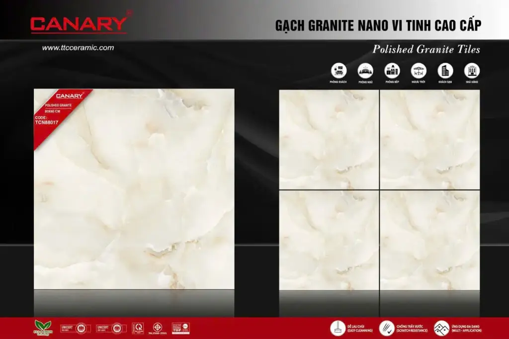 [DSC-TCN66045] Gạch lát nền kem vân đá KT 600x600mm mã TCN66045