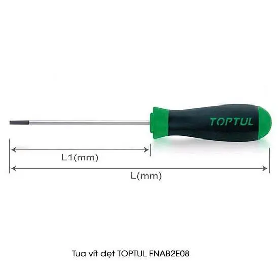 [DSC-TVDCT] Tua vít dẹt chống trượt TOPTUL FNAB2E08 0.4x2.5x75(L1)mm