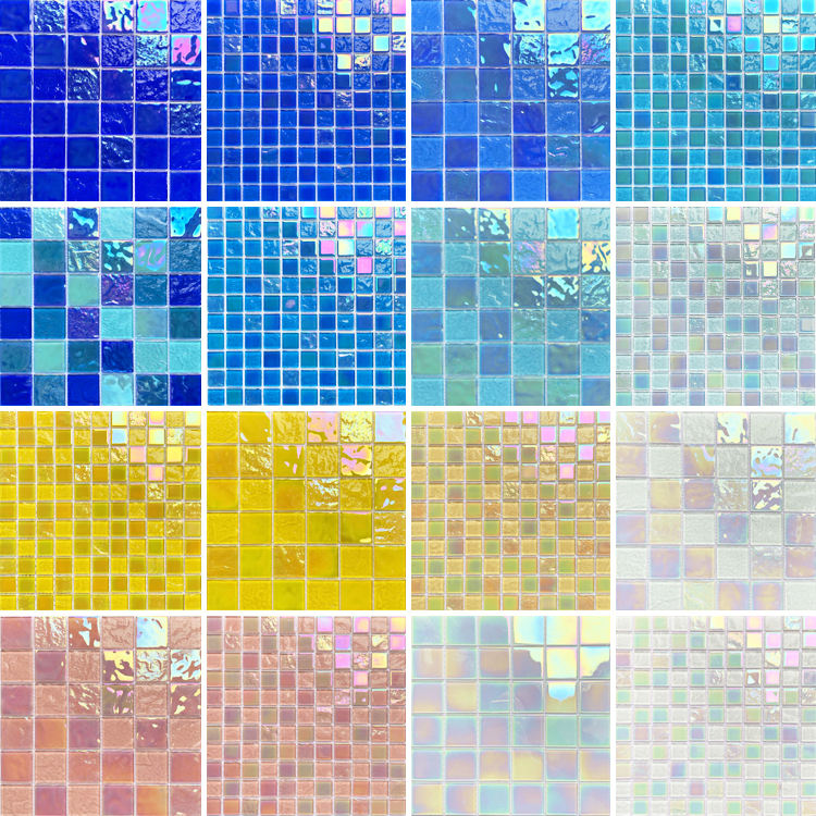 [DSC-2607-39687] Gạch Mosaic Pha Lê Thủy Tinh Iridescent Oceanland FF7001 - 300x300mm