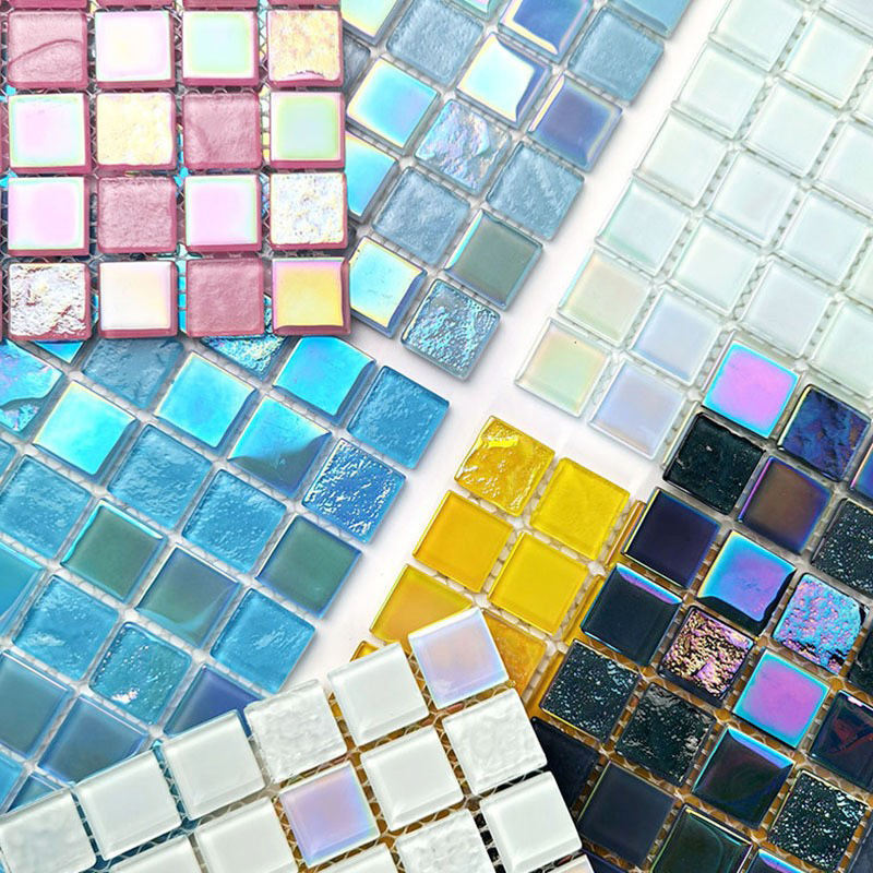 [DSC-2607-50379] Gạch Mosaic Thủy Tinh Rainbow Kahiman 300x300mm - Lát Bể Bơi, Biệt Thự