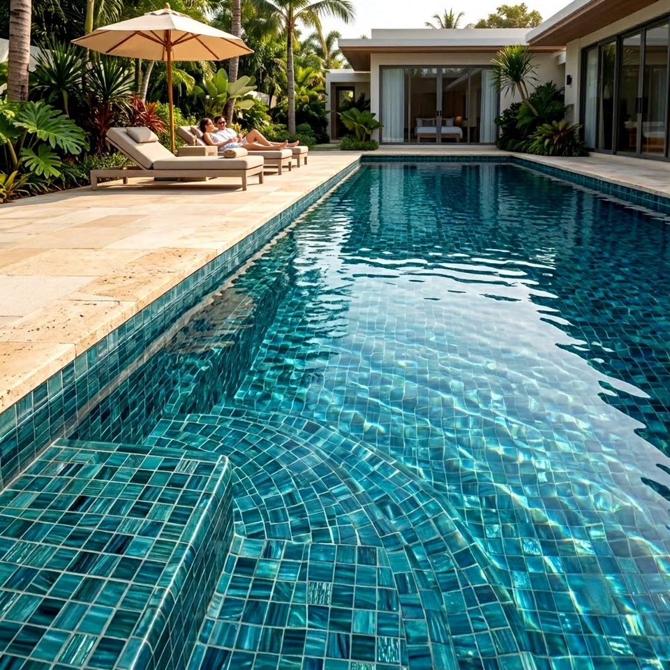 [DSC-2607-87756] Gạch Mosaic Thủy Tinh DS240606A - Xanh Lá In Tay Chất Lượng Cao