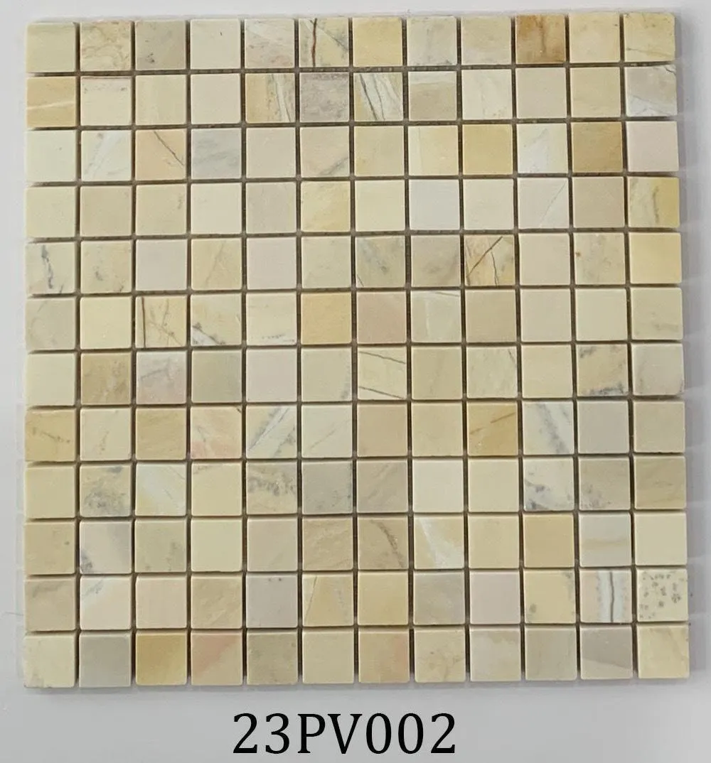 [23PV002] Đá Mosaic vàng chip vuông bóng 23PV002