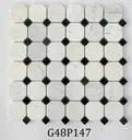 [G48P147] Đá Mosaic cắt góc trắng sữa và đen G48P147
