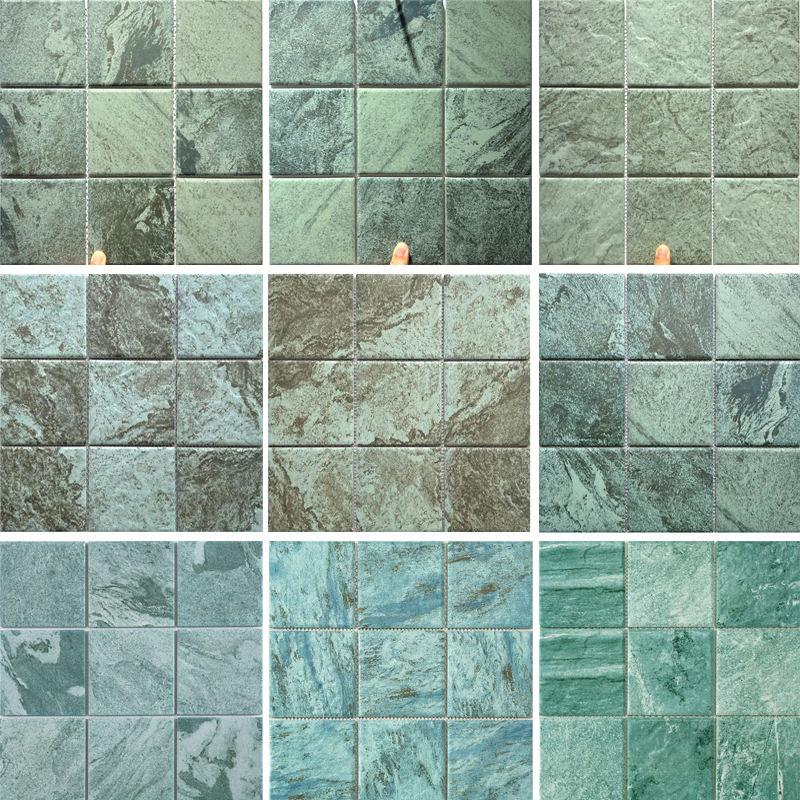 [DSC-2607-73140] Gạch Mosaic Bali Green Marble Kahiman 300x300mm cho Bể Bơi Ngoài Trời