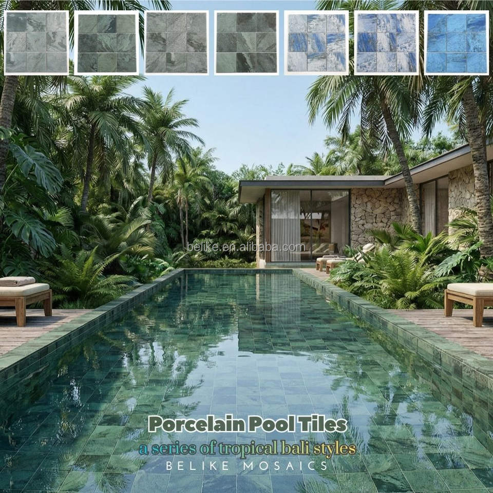 [DSC-2607-98696] Gạch Mosaic Porcelain Bể Bơi BELIKE BK97SQ-8 - Phong Cách Bali Hiện Đại