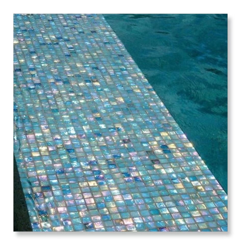 [DSC-2608-59742] Gạch mosaic kính dạng dải hiện đại chất lượng cao, dày 10mm, bán chạy tại nhà máy, dùng trang trí hồ bơi khách sạn