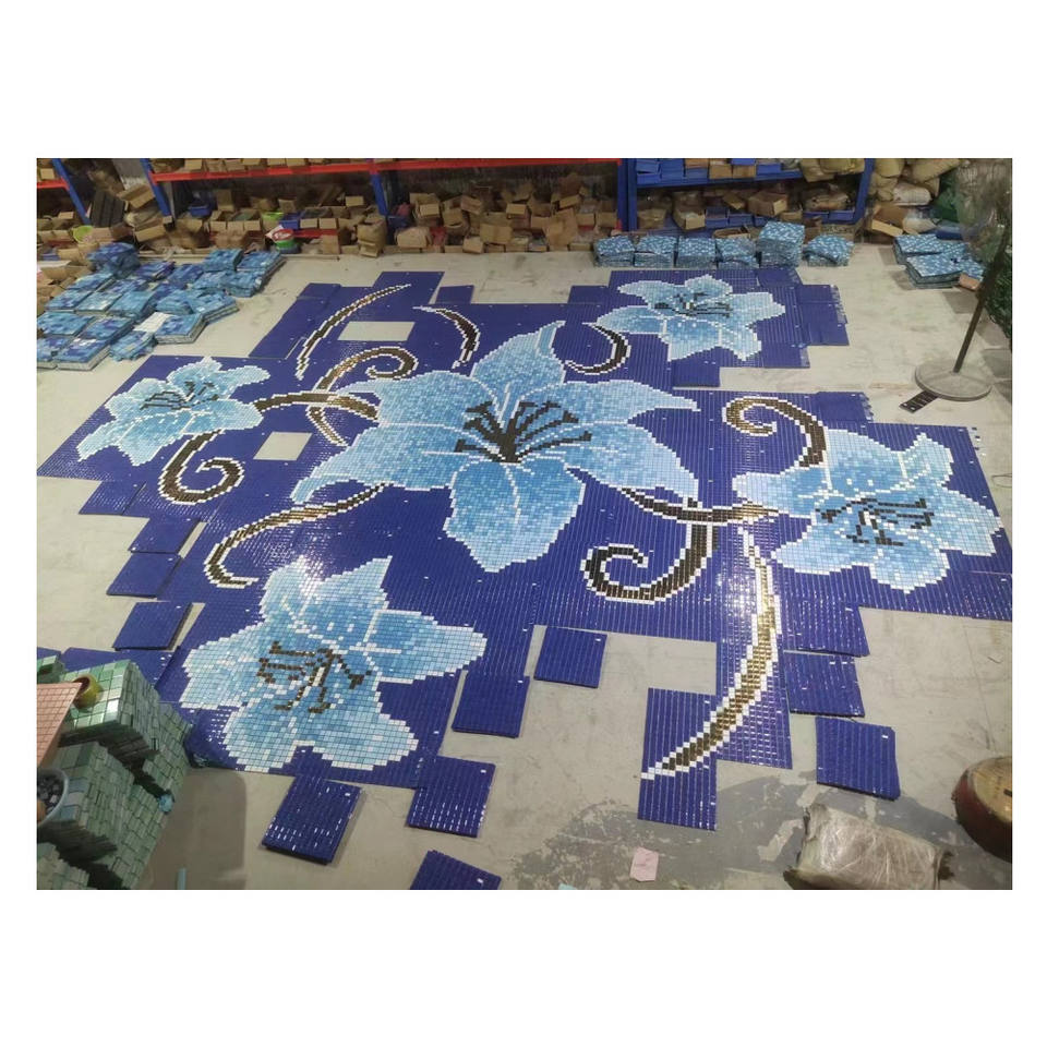 [DSC-2608-13367] Gạch mosaic nghệ thuật ốp lát bể bơi