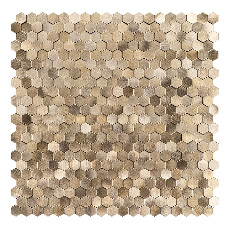 [DSC-2607-50516] Gạch Mosaic Lục Giác Nhôm SODIMOSAIC HSM-01-01 Màu Vàng Gold