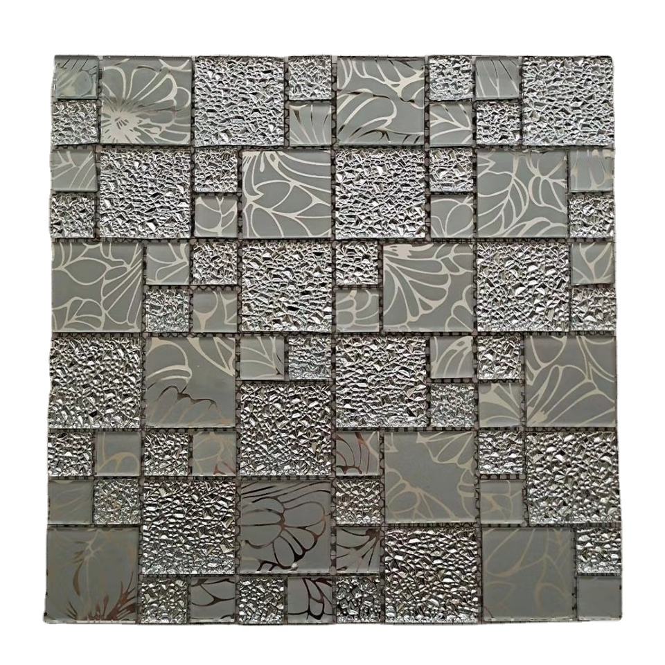 [DSC-2607-98041] Gạch mosaic kính màu xanh cho hồ bơi 305*305mm bán sỉ