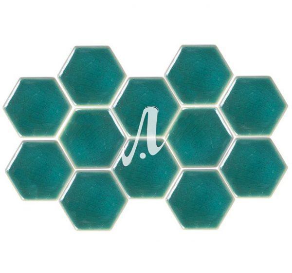 [DSC-2608-70792] Gạch mosaic lục giác cân xanh lục bảo 5.2x6