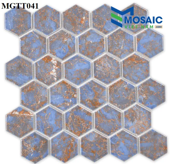 [DSC-2608-60758] Gạch Mosaic Gốm sứ lục giác men bóng 53×6 MGTT041