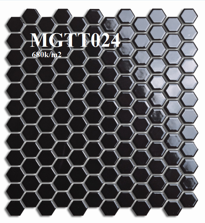 [DSC-2608-50823] Gạch Mosaic Gốm sứ lục giác men bóng 23×5 MGTT024