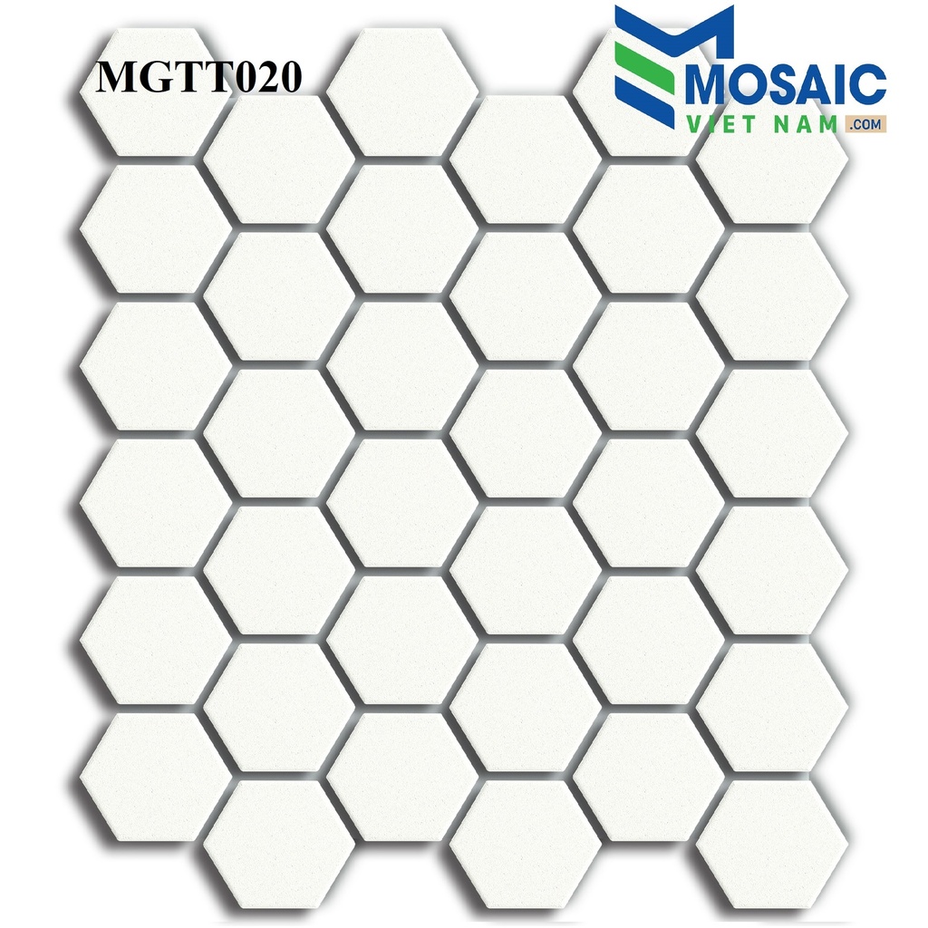 [DSC-2608-27899] Gạch Mosaic Gốm sứ lục giác men sần 53×6 MGTT020