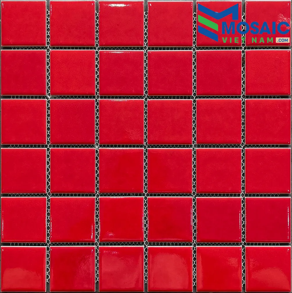 [DSC-2608-56769] Gạch Mosaic Gốm sứ đỏ men bóng 48×48 MGTT028