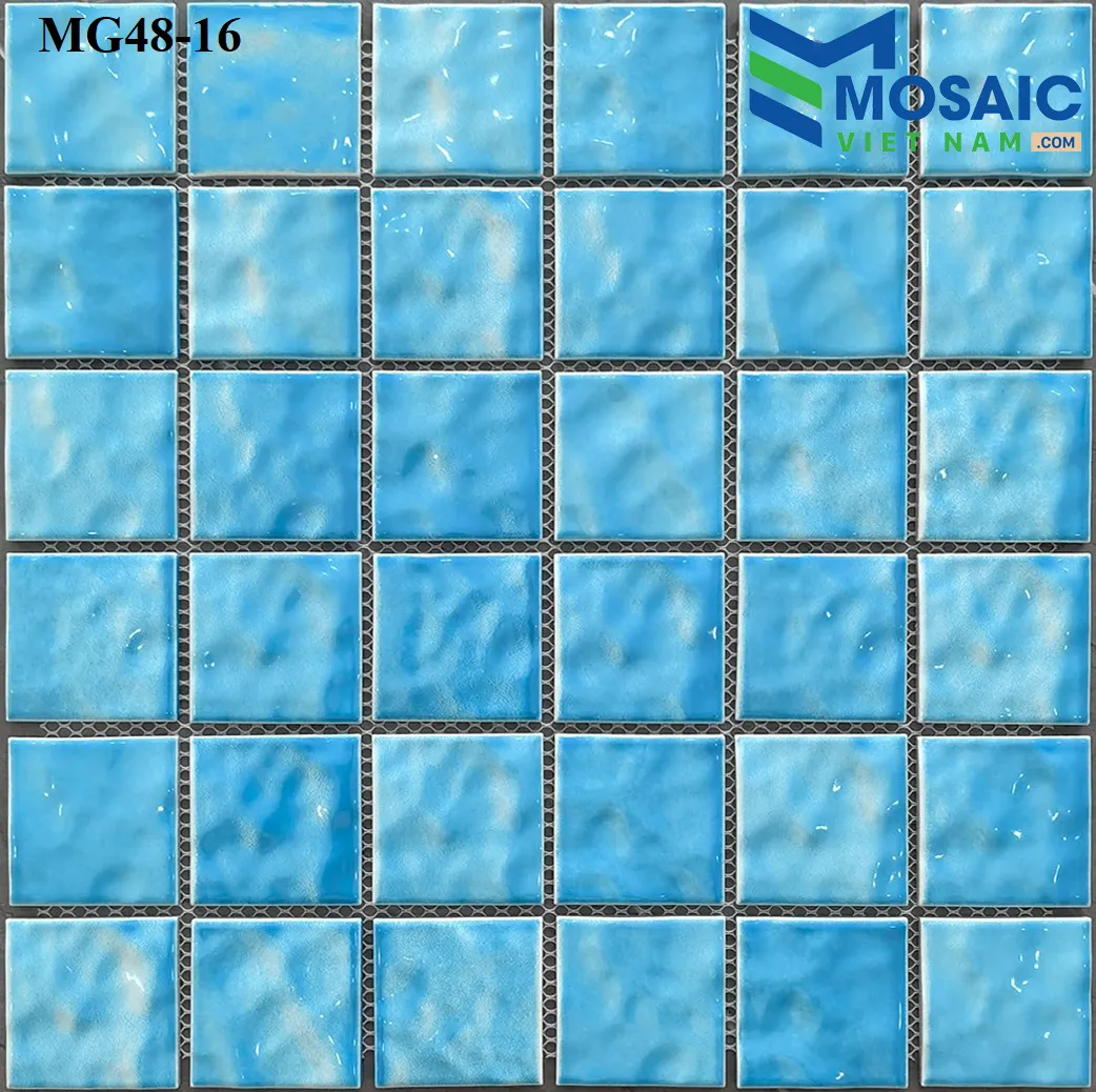 [DSC-2608-26831] Gạch Mosaic Gốm Sóng Biển màu xanh biển 48x48x6mm MG48-16