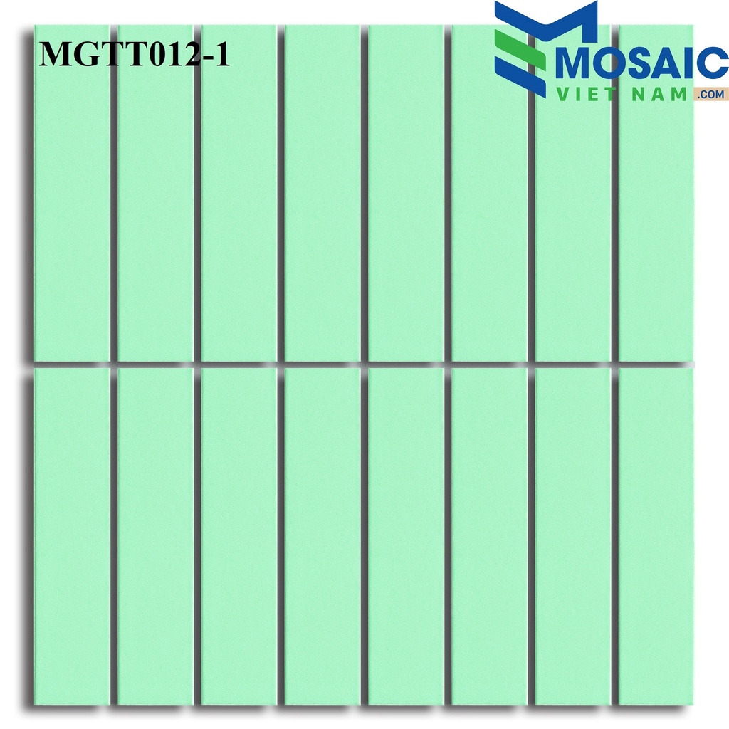 [DSC-2608-67632] Gạch Mosaic Gốm thẻ xanh đốm bóng 32.5x145mm MGTT012-1