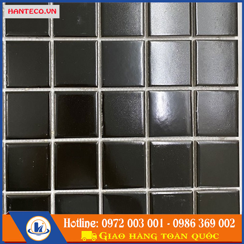[DSC-2608-97281] GẠCH MOSAIC GỐM MÀU ĐEN HTCG 017 | A1